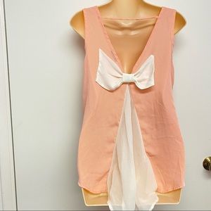 Papaya sheer bow tank top‎ small